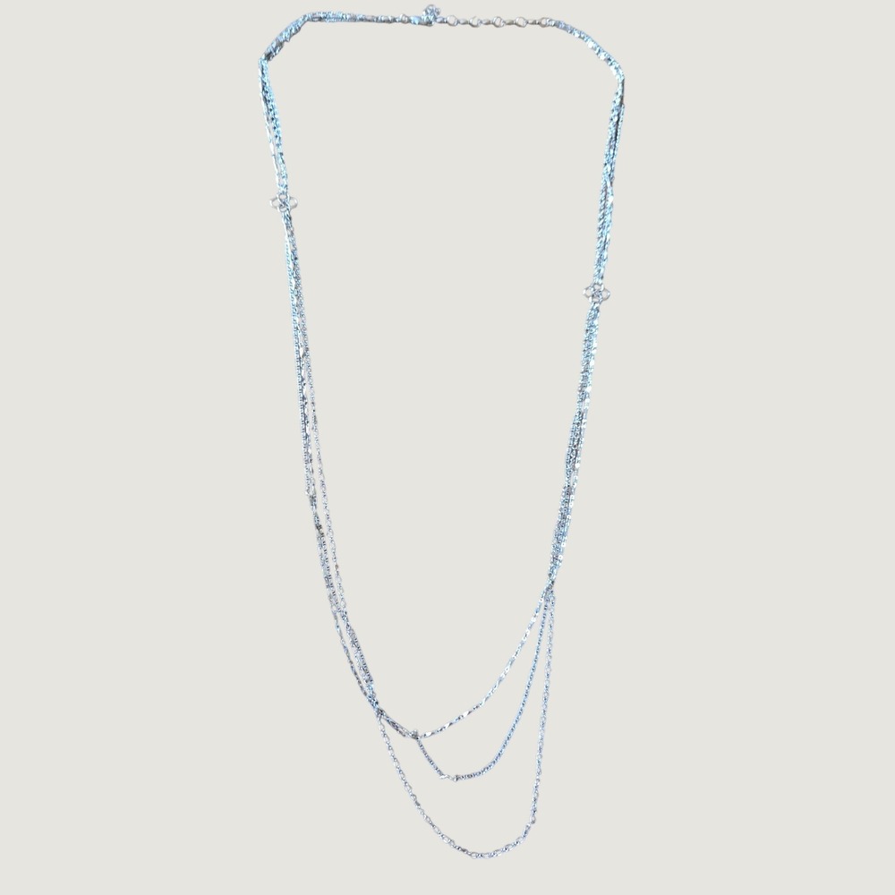 Kendra Scott Silver Tone Multi Strand Layered Statement Necklace